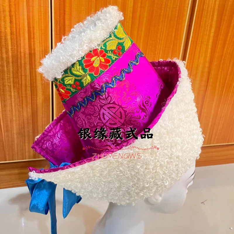 Chinese Xizang Silk Artificial Wool Hat Women's Wedding Accessories Tibetan Hat
Chinese Xizang Silk Artificial Wool Hat Women's Wedding Accessories Tibetan Hat