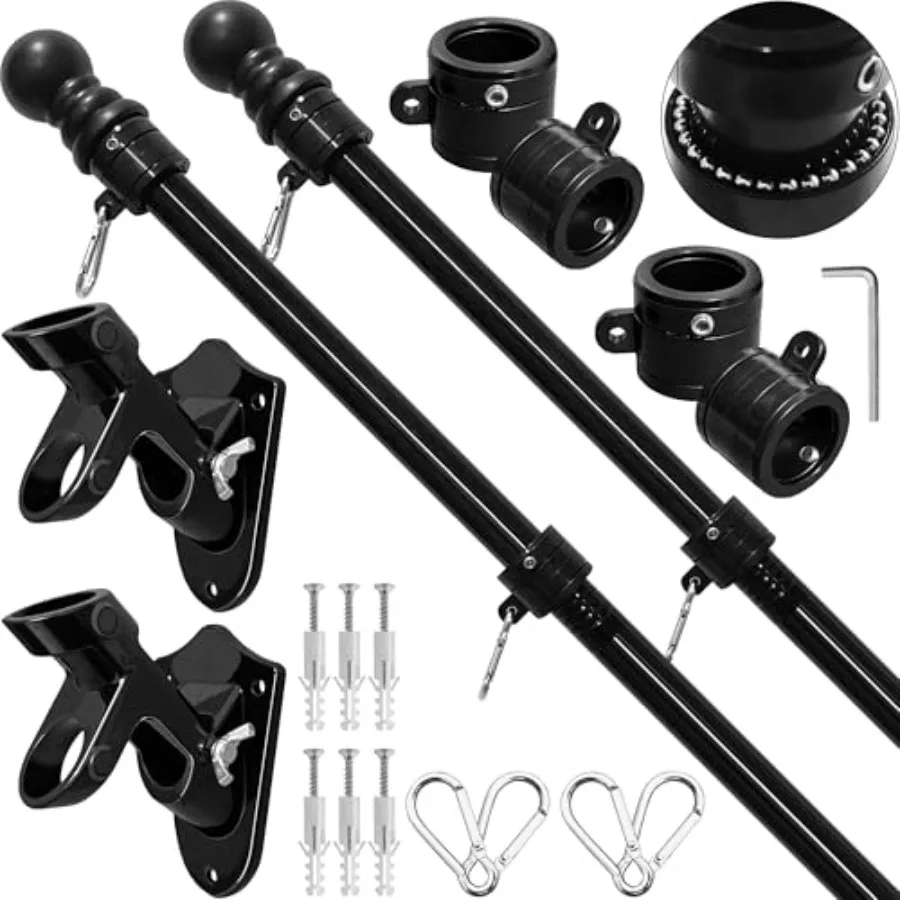 Flag Pole Kit, 2 Packs, 6 Feet Outside House Flag Poles with Heavy Duty Metal Holder, Stainless Steel Flagpole for Residential,
Flag Pole Kit, 2 Packs, 6 Feet Outside House Flag Poles with Heavy Duty Metal Holder, Stainless Steel Flagpole for Residential,