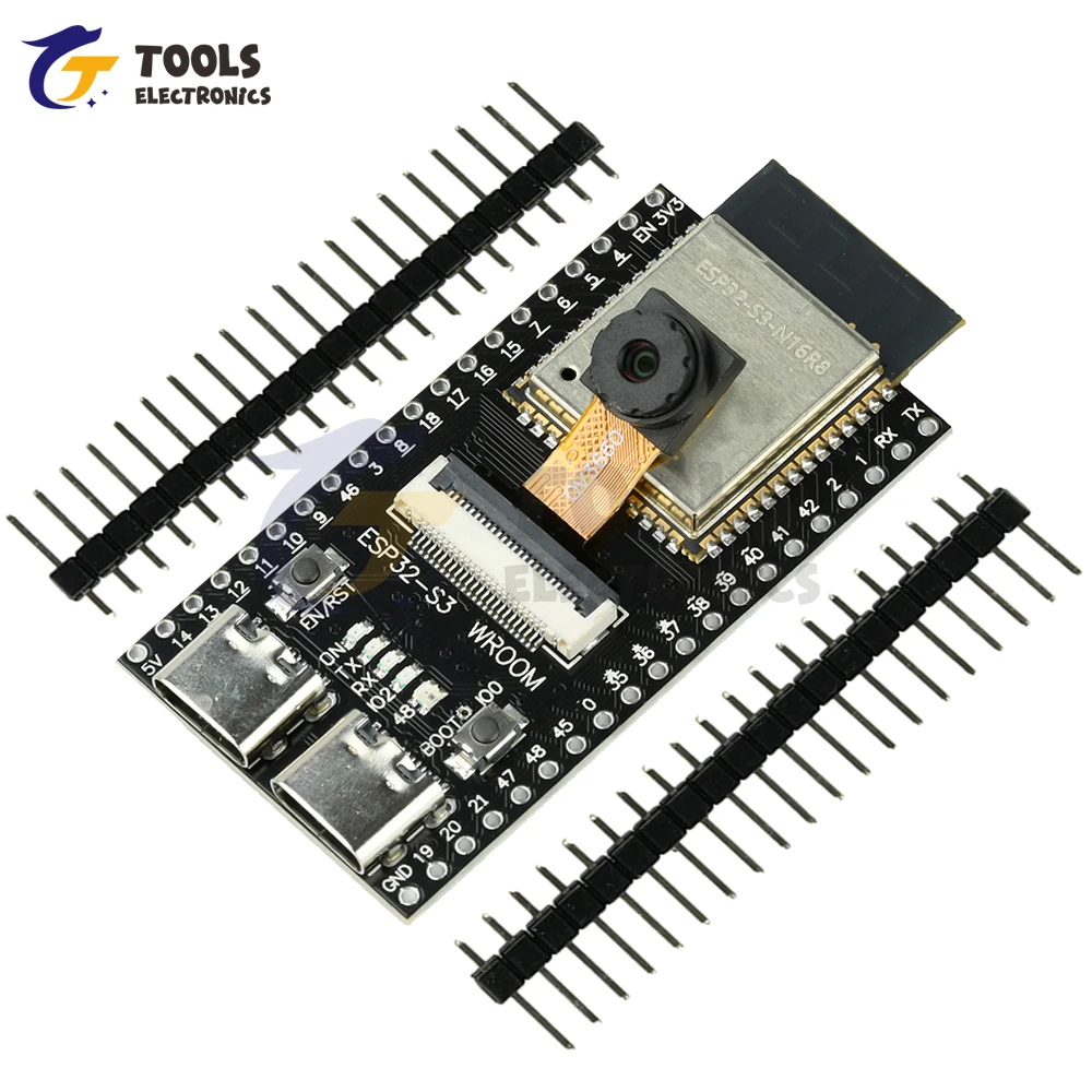 ESP32-S3-CAM Development Board - WiFi Bluetooth Module with ESP32-S3-N16R8 Dual Type-C Interface
ESP32-S3-CAM Development Board - WiFi Bluetooth Module with ESP32-S3-N16R8 Dual Type-C Interface
