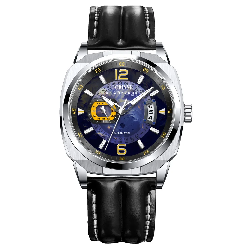 LOBINNI Mens Automatic Watches Luxury Watch Mechanical Wristwatch Sapphire Luminous Square Case Leather Strap Date 24 Hours
LOBINNI Mens Automatic Watches Luxury Watch Mechanical Wristwatch Sapphire Luminous Square Case Leather Strap Date 24 Hours