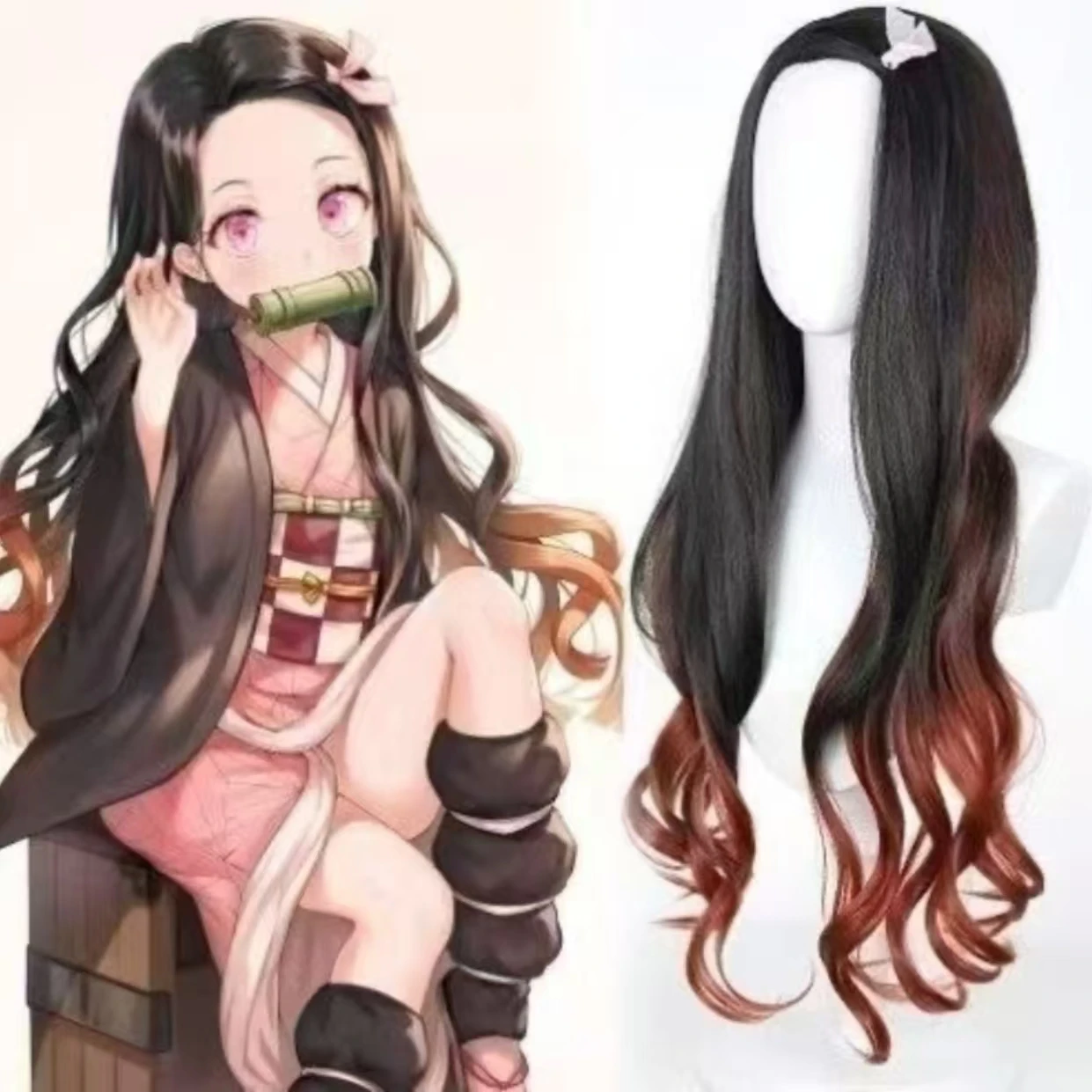 Kamado Nezuko Cosplay Wig Natural Gradient Long Curly Hair Two Tone Full Head Wig Non Styling Needed For Halloween Anime Cosplay
Kamado Nezuko Cosplay Wig Natural Gradient Long Curly Hair Two Tone Full Head Wig Non Styling Needed For Halloween Anime Cosplay