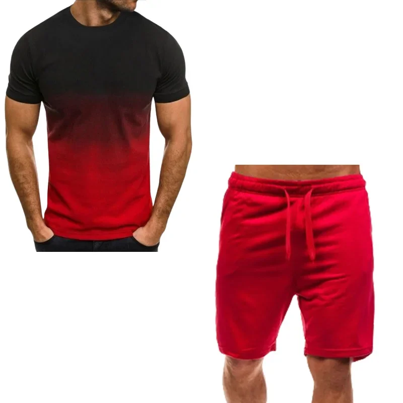 Men's Sportswear 3d Gradient Fitness Set Running Suitt-shirt Shorts Set Breathable Jogging Sportswear 2-piece Set For Men
Men's Sportswear 3d Gradient Fitness Set Running Suitt-shirt Shorts Set Breathable Jogging Sportswear 2-piece Set For Men