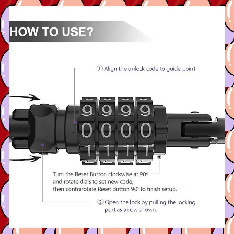 A72Z 1 Piece Combination Locks, 4-Digit Heavy Duty Carabiner Clips Black Metal For Looped Bike Security Cable Lock
A72Z 1 Piece Combination Locks, 4-Digit Heavy Duty Carabiner Clips Black Metal For Looped Bike Security Cable Lock