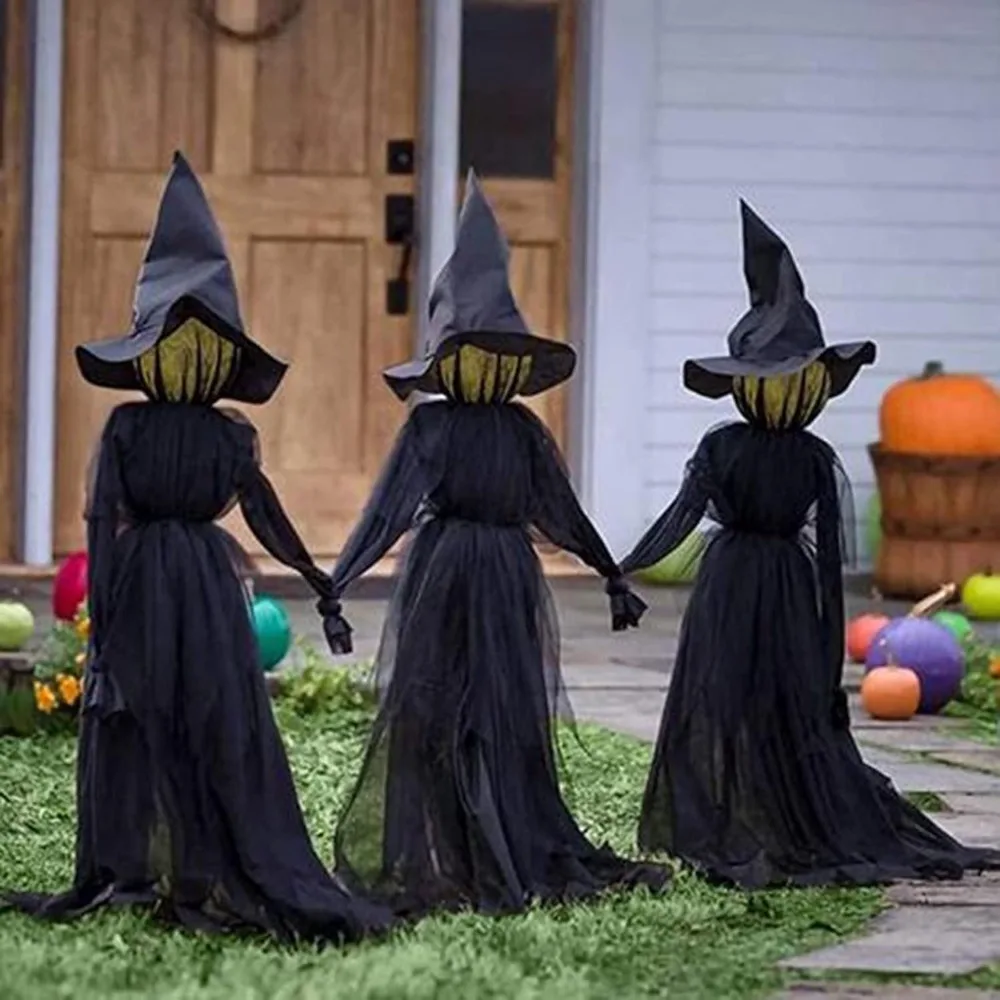 Halloween Outdoor Decorations, Set of 3 Lighted Hand in Hand Screaming Witch with Wooden Stake, Spooky Garden Statue Decoration
Halloween Outdoor Decorations, Set of 3 Lighted Hand in Hand Screaming Witch with Wooden Stake, Spooky Garden Statue Decoration