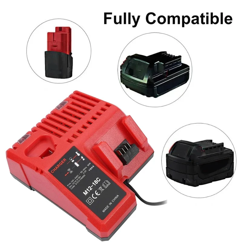 For M&12-18C Li-ion Battery Charger for Milwaukee 10.8V 12V 14.4V 18V C1418C 48-11-1815/1828/1840 M&18 M&14 M&12 Lithium Battery
For M&12-18C Li-ion Battery Charger for Milwaukee 10.8V 12V 14.4V 18V C1418C 48-11-1815/1828/1840 M&18 M&14 M&12 Lithium Battery