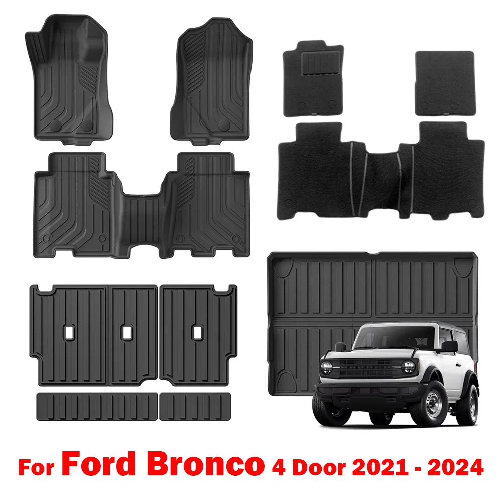 Car Floor Mats for Ford Bronco 4-Door 2021 2022 2023 2024 2025 (Not for 2 Door&Sport), All Weather Protection TPE Car Mats
Car Floor Mats for Ford Bronco 4-Door 2021 2022 2023 2024 2025 (Not for 2 Door&Sport), All Weather Protection TPE Car Mats