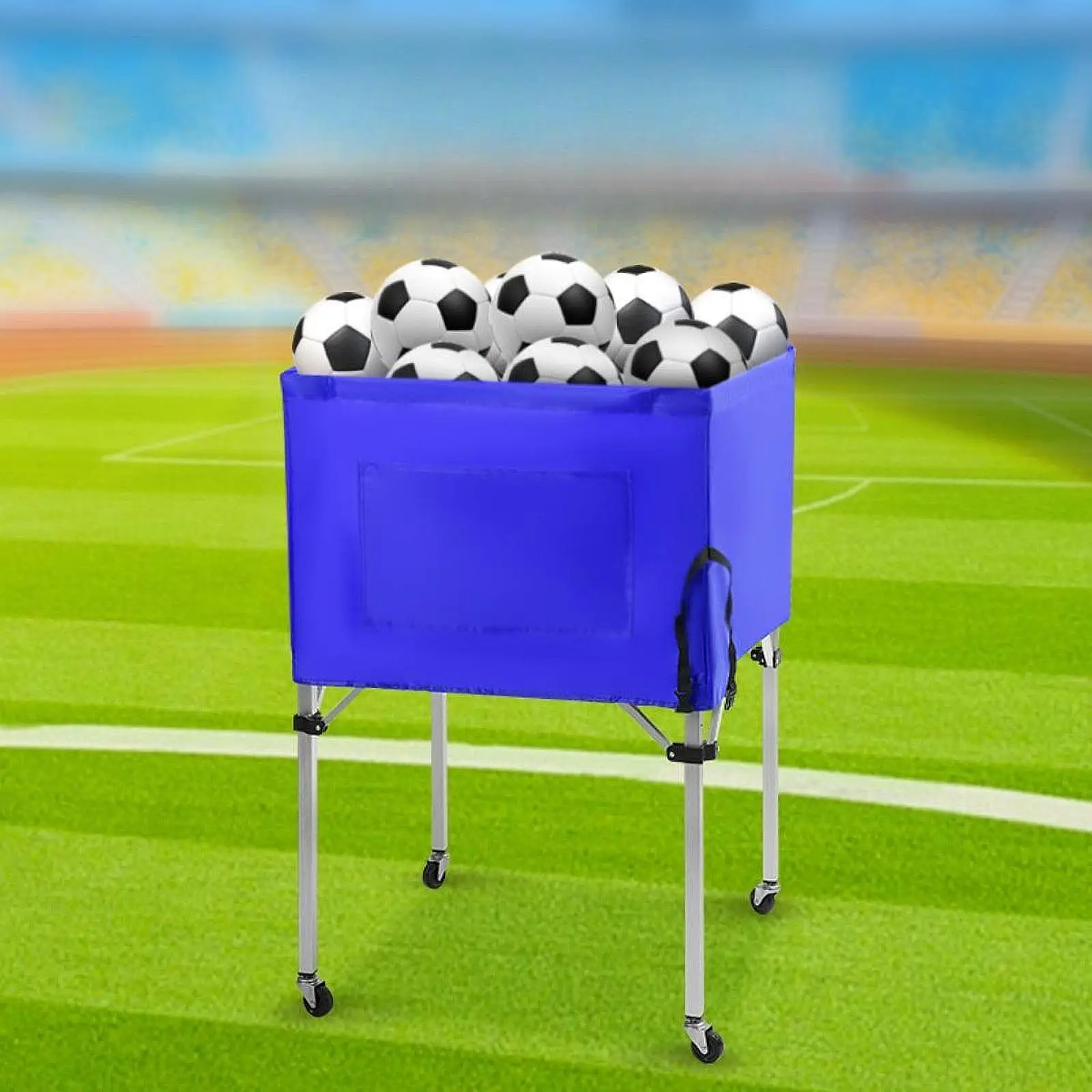 Wheeled Sports Ball Cart Foldable Ball Pouch Iron Oxford Cloth for Indoor Outdoor Football Basketball Volleyball
Wheeled Sports Ball Cart Foldable Ball Pouch Iron Oxford Cloth for Indoor Outdoor Football Basketball Volleyball