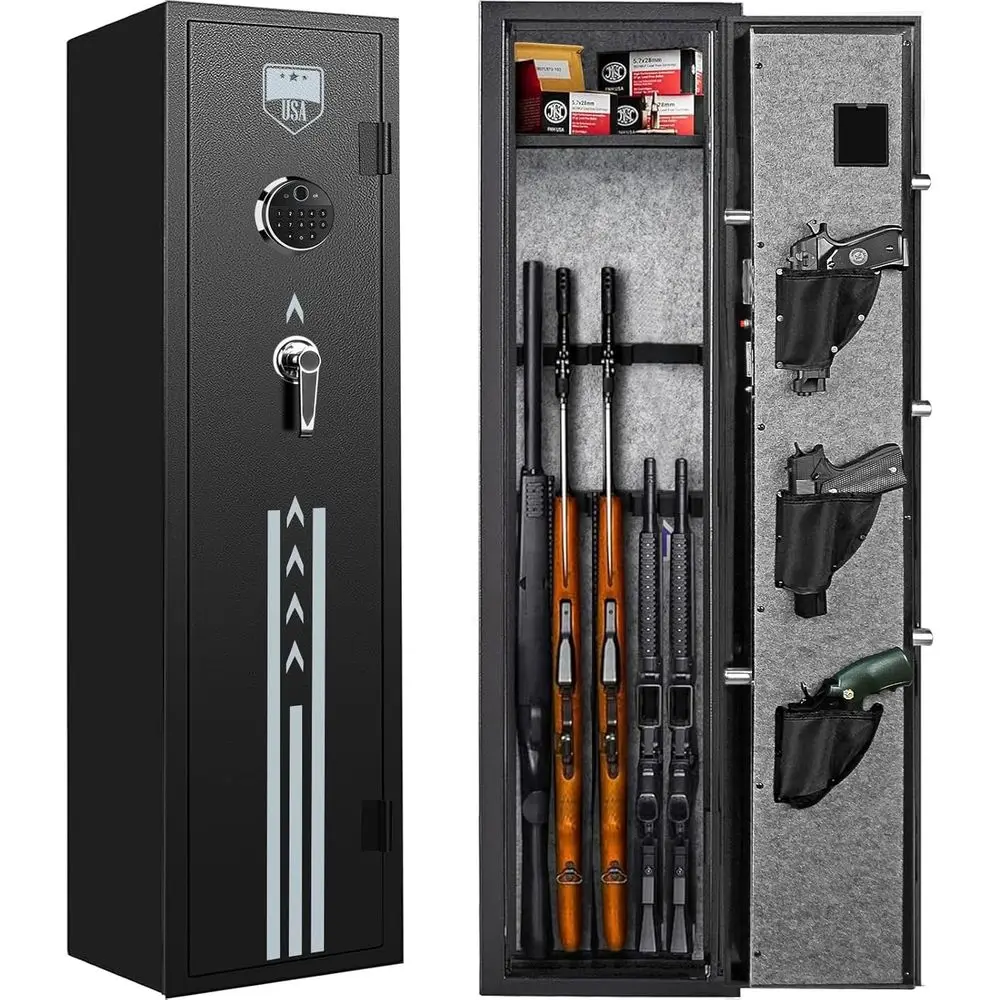 Enhanced Digital Quick Access 3-4 Gun Large Security Cabinet with 180-Degree Full Access Door and Removable Shelves
Enhanced Digital Quick Access 3-4 Gun Large Security Cabinet with 180-Degree Full Access Door and Removable Shelves