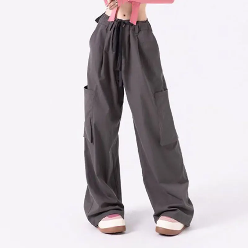 Women Vintage Cargo Pants American Style Summer Casual Loose Multi Pocket High Waist Straight Wide-legged Drawstring Trousers
Women Vintage Cargo Pants American Style Summer Casual Loose Multi Pocket High Waist Straight Wide-legged Drawstring Trousers
