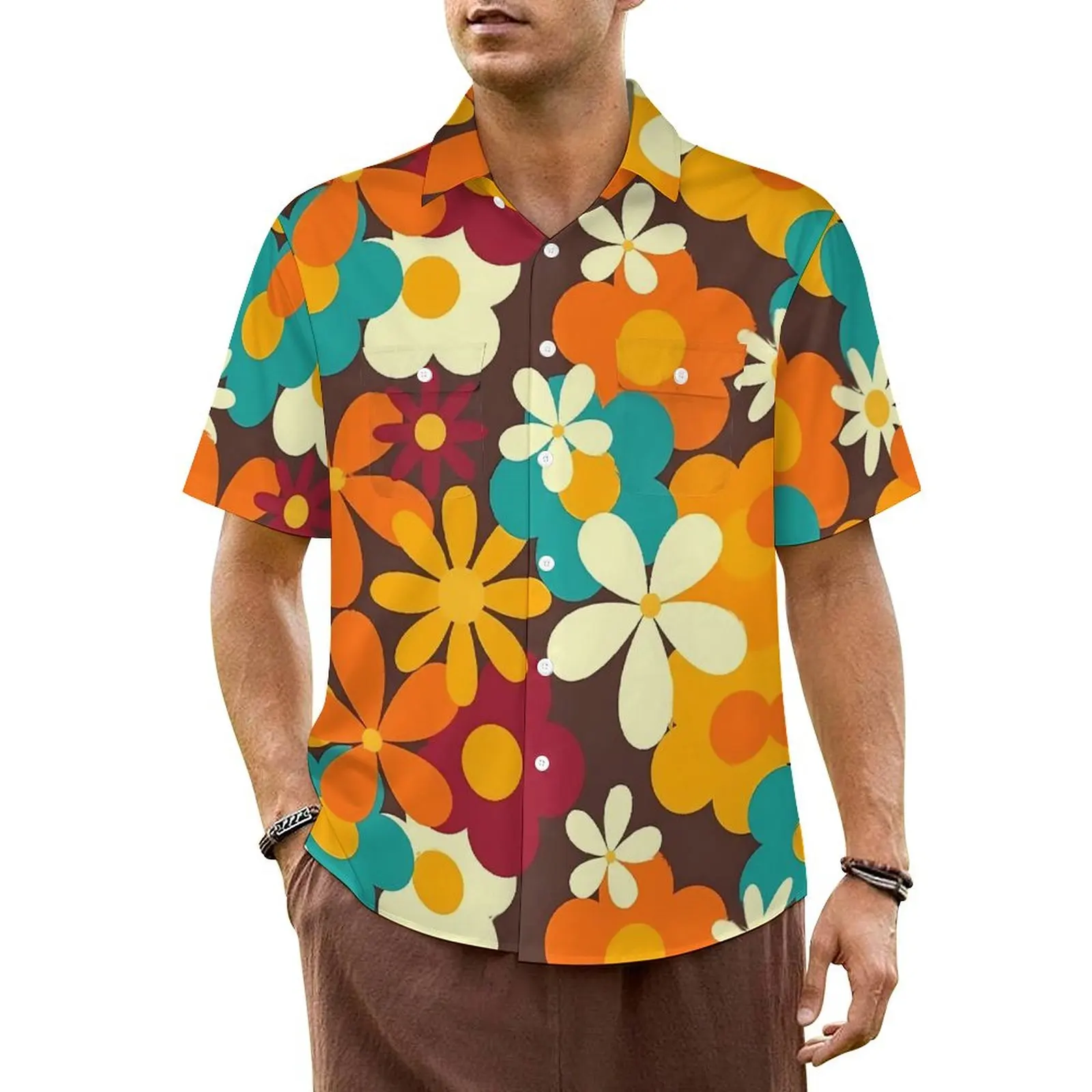 Flower Power Beach Shirt Mens Retro 70s Classic Novelty Casual Shirts Hawaiian Short Sleeve Street Style Oversized Blouses
Flower Power Beach Shirt Mens Retro 70s Classic Novelty Casual Shirts Hawaiian Short Sleeve Street Style Oversized Blouses