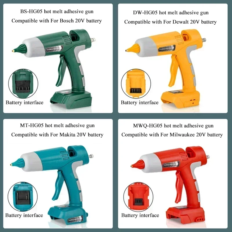 HG05 Аккумуляторный пистолет для термоплавкого клея для Makita BL1830 для Bosch, для Milwaukee, для Dewalt 18 В, 20 В, литий-ионный аккумулятор, электроинструменты
HG05 Аккумуляторный пистолет для термоплавкого клея для Makita BL1830 для Bosch, для Milwaukee, для Dewalt 18 В, 20 В, литий-ионный аккумулятор, электроинструменты
