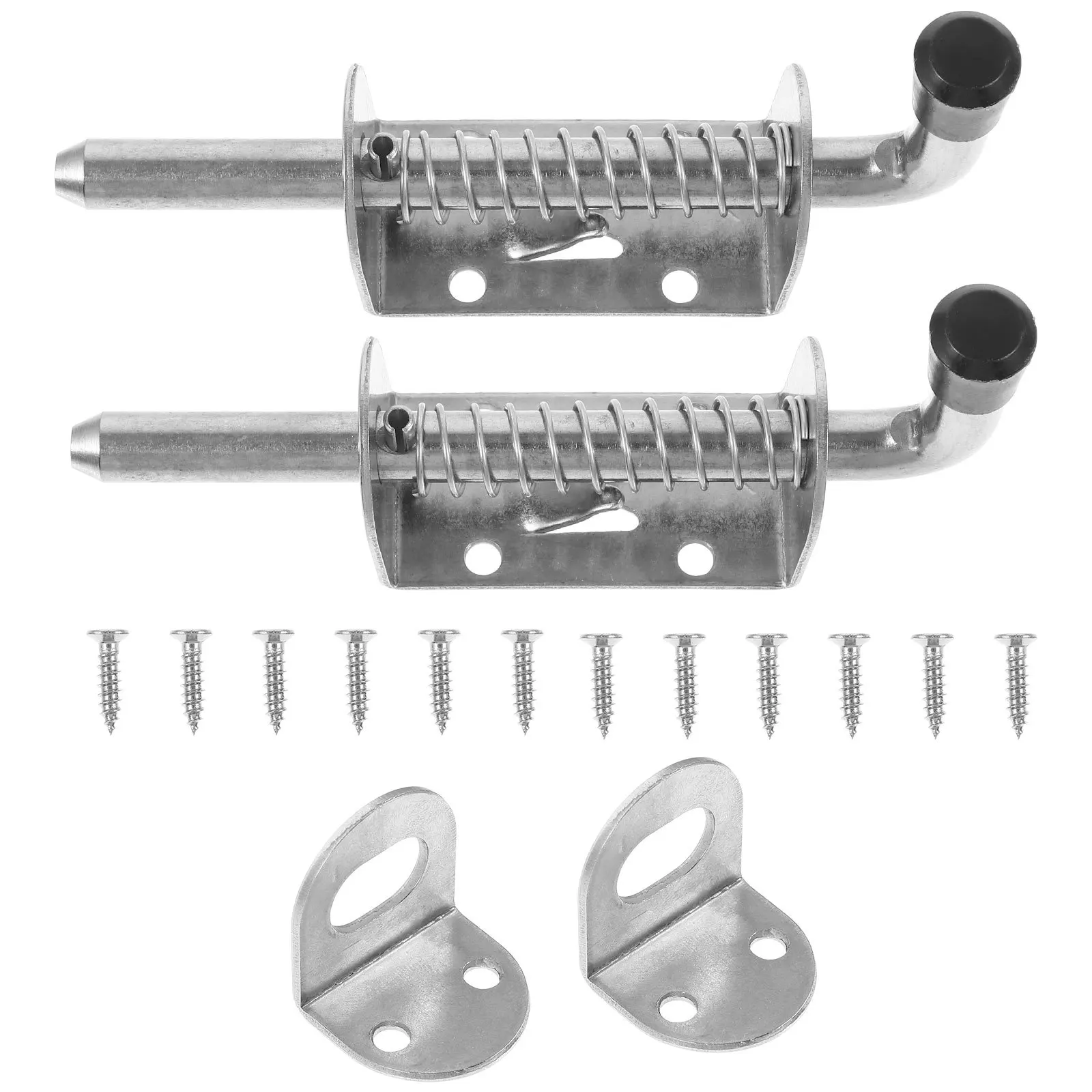 2Sets Thickened Stainless Steel Door Latches Heavy Duty Barrel Bolt Spring Latch Gate Latches Secure Locks Gate Latch 
2Sets Thickened Stainless Steel Door Latches Heavy Duty Barrel Bolt Spring Latch Gate Latches Secure Locks Gate Latch