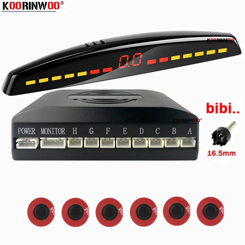 Koorinwoo Car Sensors Flat Parktronics 2 Front + 4 Back Radars Car Parking Sensors Buzzer System Sounds Alarm Parking Assistance
Koorinwoo Car Sensors Flat Parktronics 2 Front + 4 Back Radars Car Parking Sensors Buzzer System Sounds Alarm Parking Assistance