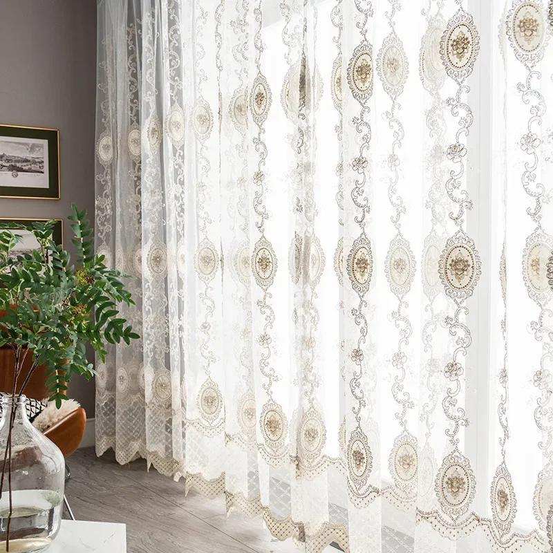 European Curtains for Living Dining Room Bedroom White Embroidered Window Embroidery Atmosphere Window Screen
European Curtains for Living Dining Room Bedroom White Embroidered Window Embroidery Atmosphere Window Screen