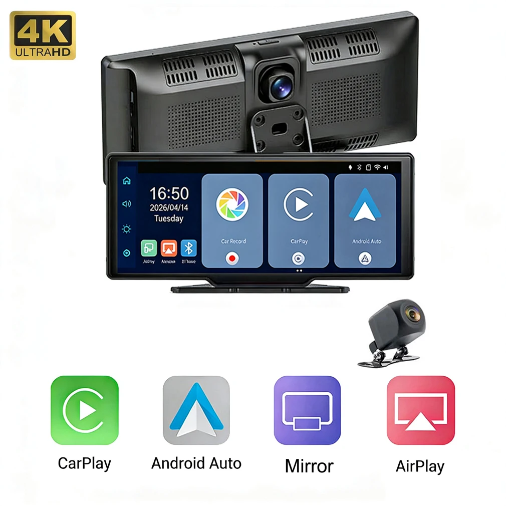 2026 10.26" IPS Dashboard Dash Cam 4K+1080P Dual Lens Car DVR Mirror With Carplay & Android Auto GPS Tracking 5G WIFI BT FM AUX
2026 10.26" IPS Dashboard Dash Cam 4K+1080P Dual Lens Car DVR Mirror With Carplay & Android Auto GPS Tracking 5G WIFI BT FM AUX
