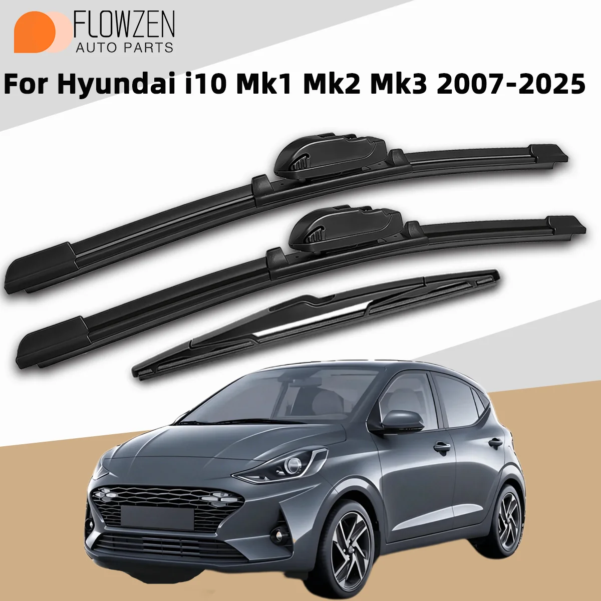 3PCS Front Rear Wiper Blades Fit For Hyundai i10 Mk1 Mk2 Mk3 2007-2025 Car Premium Quiet Streak-Free Durable Auto Accessories
3PCS Front Rear Wiper Blades Fit For Hyundai i10 Mk1 Mk2 Mk3 2007-2025 Car Premium Quiet Streak-Free Durable Auto Accessories
