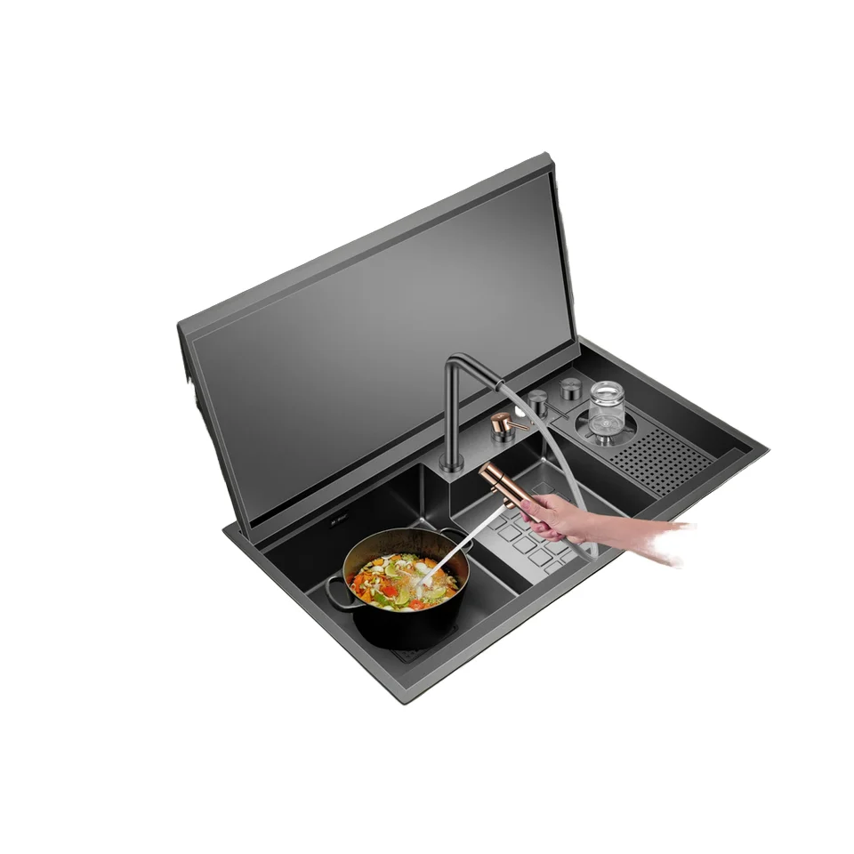 Black Nano Brushed 304 Stainless Steel Single Bowl Kitchen Sink Counter Cabinet Home Faucet Drinking Water Washing Hidden Tap
Black Nano Brushed 304 Stainless Steel Single Bowl Kitchen Sink Counter Cabinet Home Faucet Drinking Water Washing Hidden Tap