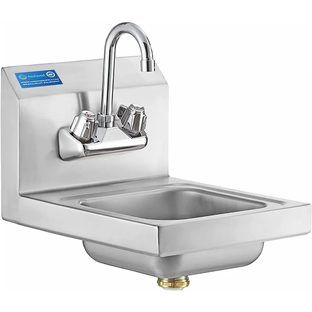 AmGood Stainless Steel Wall Mount Hand Sink 12" x 16" | NSF Commercial Hand Washing Basin with Faucet For Restaurant, Kitchen an
AmGood Stainless Steel Wall Mount Hand Sink 12" x 16" | NSF Commercial Hand Washing Basin with Faucet For Restaurant, Kitchen an