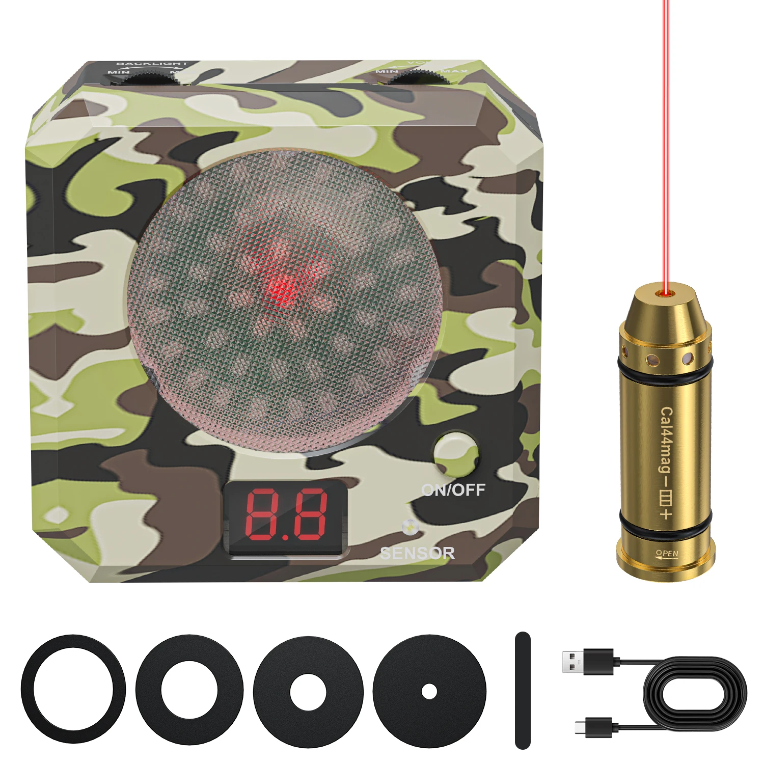 A set of 44mag laser trainers and laser electronic targets with sound effects, suitable for indoor training
A set of 44mag laser trainers and laser electronic targets with sound effects, suitable for indoor training