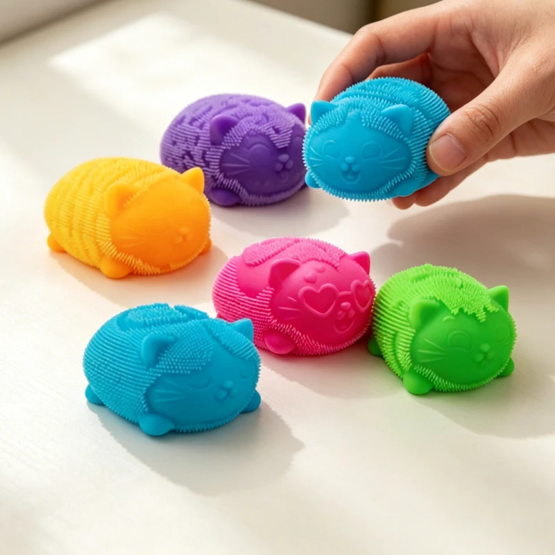 1pc Textured Fluffy Cat Squishy Toy Colorful Soft TPR Animal Squeeze Fidget Toy Tactile Sensory Stress Relief Decompression Toy Gift for Kids Desktop Relax Tactile Toy.
1pc Textured Fluffy Cat Squishy Toy Colorful Soft TPR Animal Squeeze Fidget Toy Tactile Sensory Stress Relief Decompression Toy Gift for Kids Desktop Relax Tactile Toy.