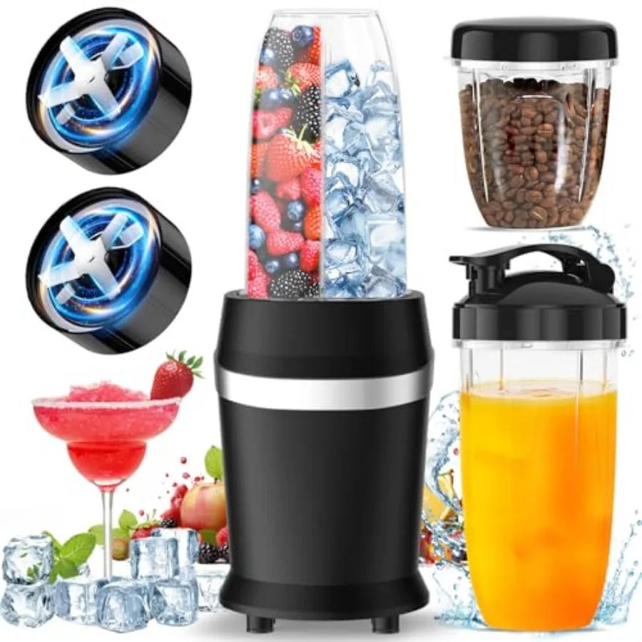 12-Piece Smoothie Blender Maker 25000 RPM Personal Blender for Ice Crushing Smoothies and Frozen Drinks Nuts with 23oz 32oz 37o
12-Piece Smoothie Blender Maker 25000 RPM Personal Blender for Ice Crushing Smoothies and Frozen Drinks Nuts with 23oz 32oz 37o