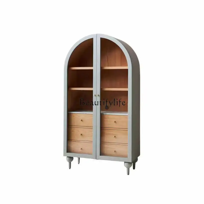 French antique solid wood arched wine cabinet American retro Nordic glass cabinet
French antique solid wood arched wine cabinet American retro Nordic glass cabinet