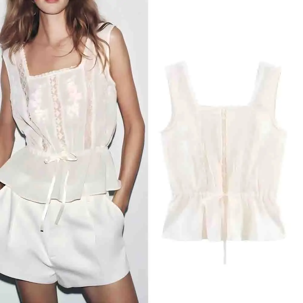 Women's 2025 new fashion bow decoration lingerie style lace top retro sleeveless women's vest chic top
Women's 2025 new fashion bow decoration lingerie style lace top retro sleeveless women's vest chic top