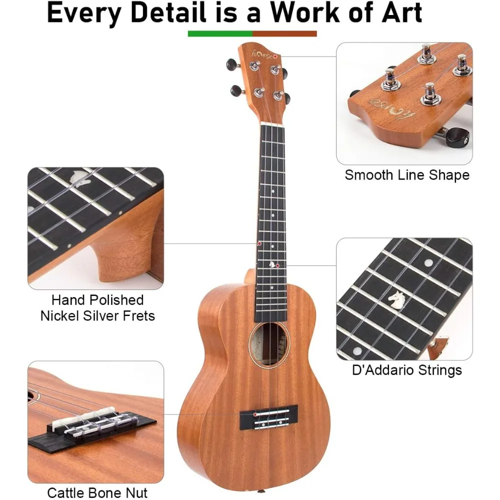 Ukulele, Concert 23 Inch Professional Musical Instrument Ukelele for Adults Horse Uke Beginner Kit W
Ukulele, Concert 23 Inch Professional Musical Instrument Ukelele for Adults Horse Uke Beginner Kit W