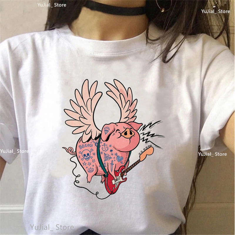 Cute Pig Cupid Angel Print T Shirt Girls Harajuku Kawaii Clothes Summer Short Sleeve Tshirt Femme Christmas Gift T-Shirt Female
Cute Pig Cupid Angel Print T Shirt Girls Harajuku Kawaii Clothes Summer Short Sleeve Tshirt Femme Christmas Gift T-Shirt Female