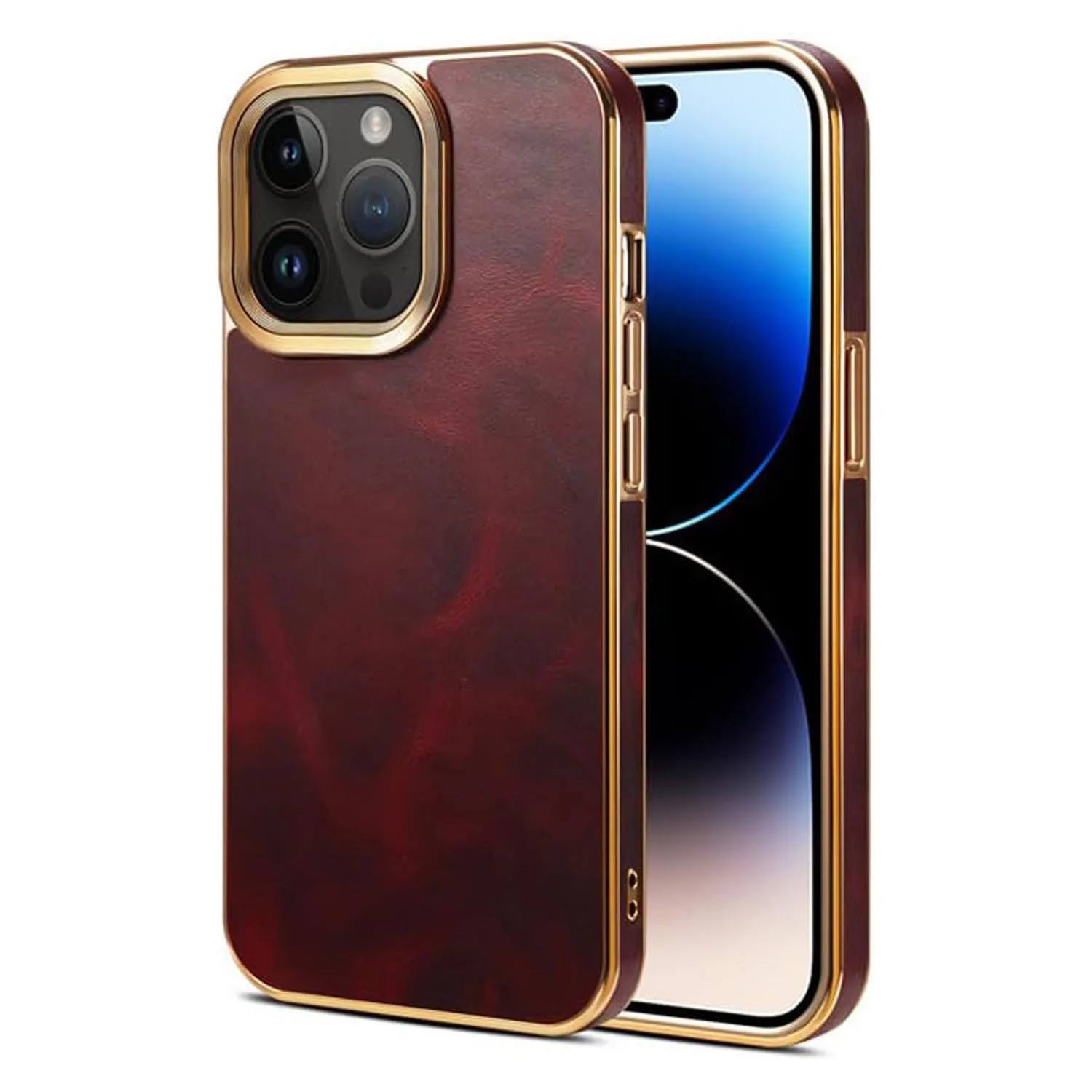 Slim Case for iPhone 15 Pro Max/15 Pro/15 Plus/15, Luxury Electroplated Genuine Leather Case Shockproof Anti-Scratch Back Cover
Slim Case for iPhone 15 Pro Max/15 Pro/15 Plus/15, Luxury Electroplated Genuine Leather Case Shockproof Anti-Scratch Back Cover