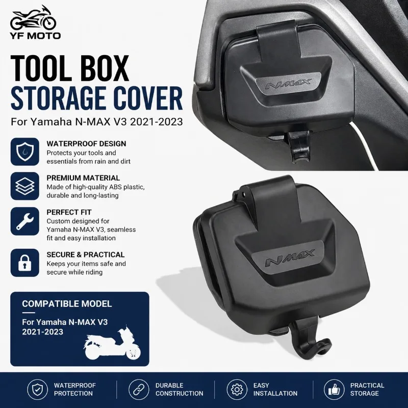 Motorcycle Side Pocket Tool Box Cover with Hook for Yamaha NMAX 155 125 2025 Waterproof Storage Cover V3 Model
Motorcycle Side Pocket Tool Box Cover with Hook for Yamaha NMAX 155 125 2025 Waterproof Storage Cover V3 Model