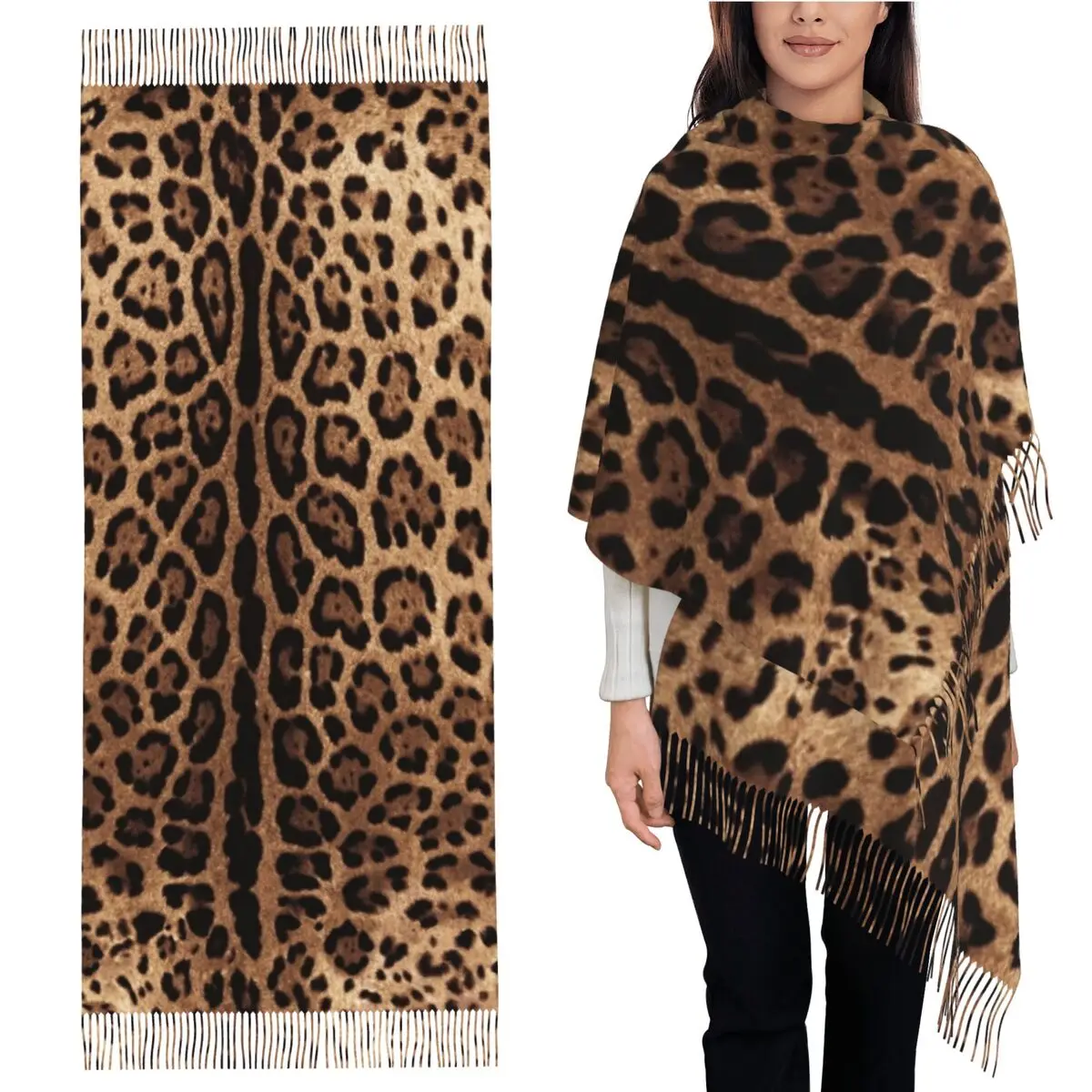 Шарф с леопардовым принтом, шарфы с кисточками для женщин, мягкие теплые шали и накидки, большая осенне-зимняя шаль
Шарф с леопардовым принтом, шарфы с кисточками для женщин, мягкие теплые шали и накидки, большая осенне-зимняя шаль