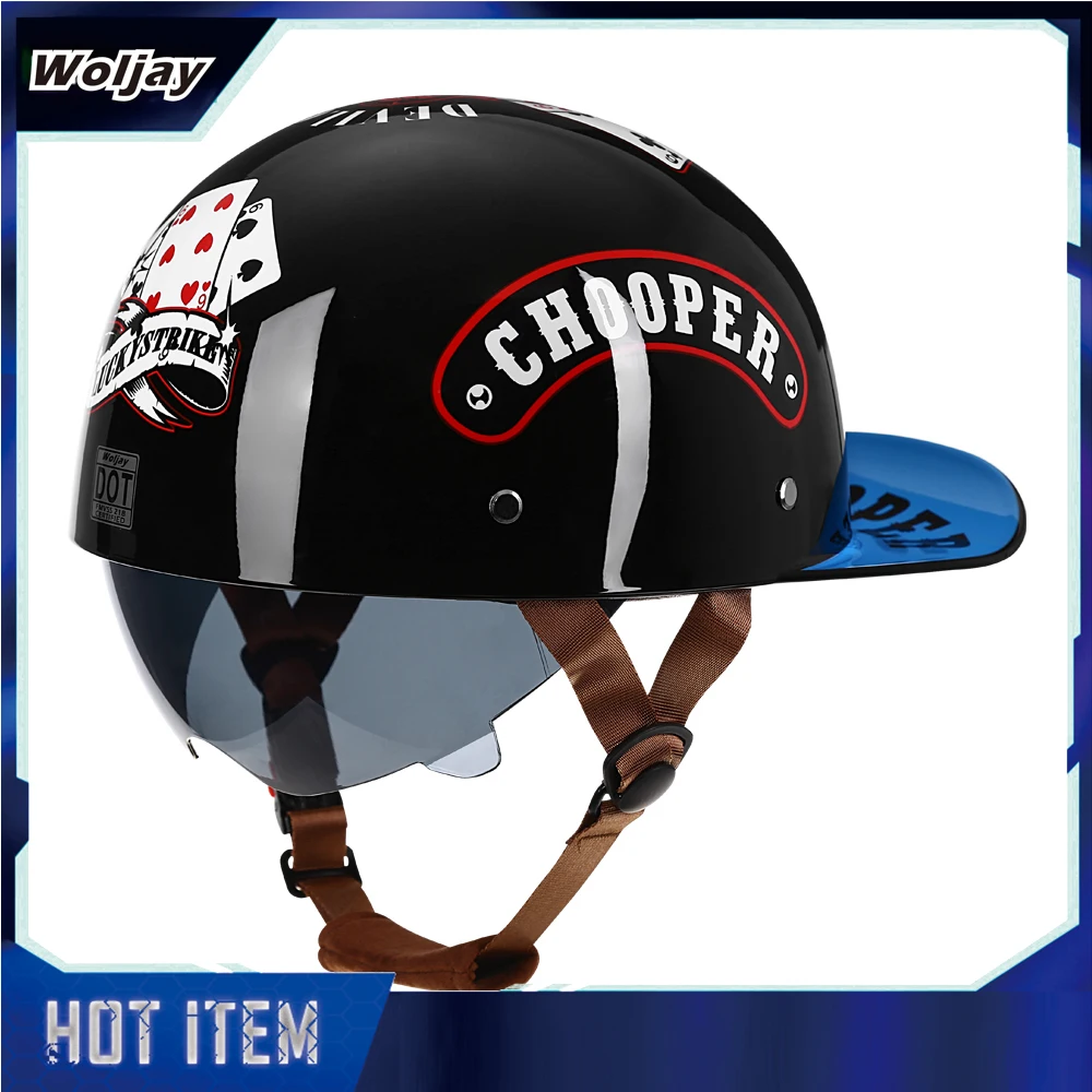 Open Face Motorcycle Helmet Baseball Cap Half Helmets with pull-down Lens for Men Women - DOT Certified
Open Face Motorcycle Helmet Baseball Cap Half Helmets with pull-down Lens for Men Women - DOT Certified