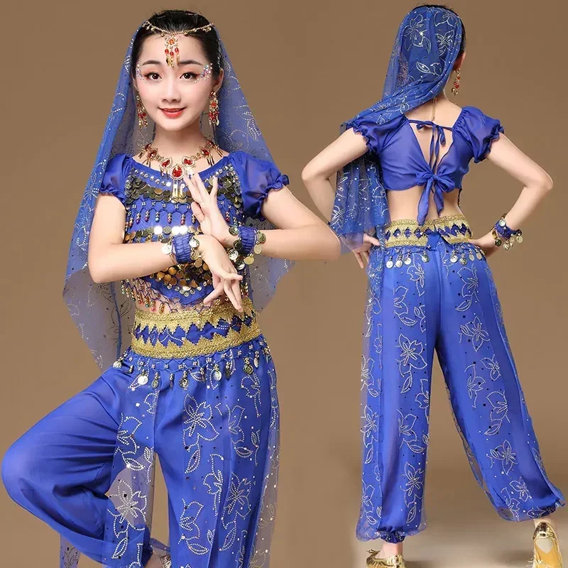 Girls Bollywood Dance Costume Set Indian Sari Children Chiffon Outfit Halloween Top Belt Pant Veil Headpiece
Girls Bollywood Dance Costume Set Indian Sari Children Chiffon Outfit Halloween Top Belt Pant Veil Headpiece
