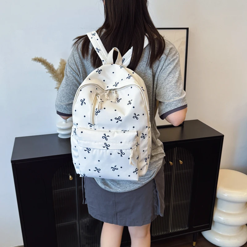 Back To School Season Playful Bow Print Quilted Backpack with Multi Pocket Adjustable Straps Large Capacity for Daily Use
Back To School Season Playful Bow Print Quilted Backpack with Multi Pocket Adjustable Straps Large Capacity for Daily Use