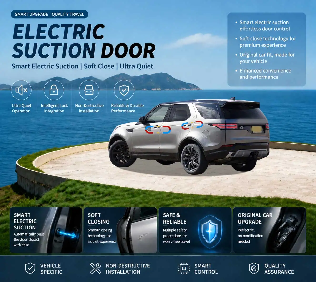 Car Specific Car Modification Auto Suction Soft Close Door Modification Parts & Accessories For Land Rover Discovery 5 L462 2017
Car Specific Car Modification Auto Suction Soft Close Door Modification Parts & Accessories For Land Rover Discovery 5 L462 2017