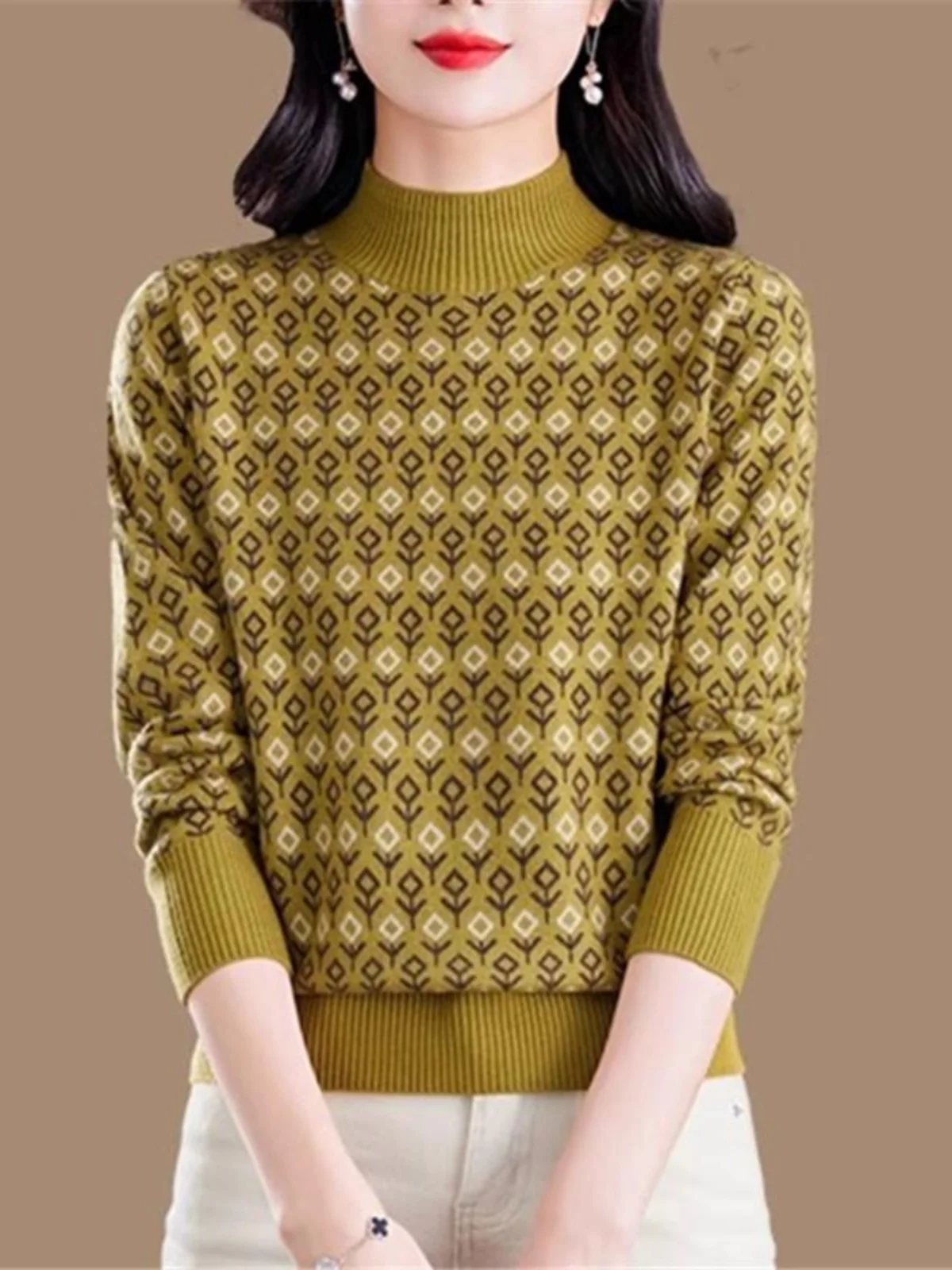 Faionable ort Knitted Sweater Women's f High Collar Knitwear Top Autumn Winter Thi Warm Breathable Comfortable Mom S...
Faionable ort Knitted Sweater Women's f High Collar Knitwear Top Autumn Winter Thi Warm Breathable Comfortable Mom S...