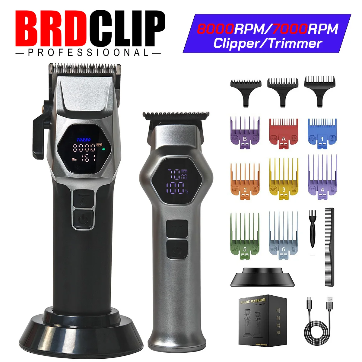 Профессиональная машинка для стрижки волос BRDCLIP BRD512-712, многоскоростное регулирование, 8000 об/мин, 7000 об/мин, триммер для парикмахерской, лезвие DLC, зарядная база
Профессиональная машинка для стрижки волос BRDCLIP BRD512-712, многоскоростное регулирование, 8000 об/мин, 7000 об/мин, триммер для парикмахерской, лезвие DLC, зарядная база