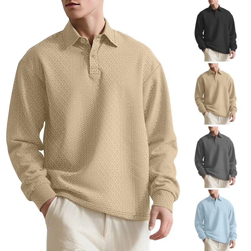 2025 Autumn Winter New Style Men's Solid Color Jacquard Shirt Loose Long Sleeve Casual Turn-down Collar Top Streetwear Men
2025 Autumn Winter New Style Men's Solid Color Jacquard Shirt Loose Long Sleeve Casual Turn-down Collar Top Streetwear Men
