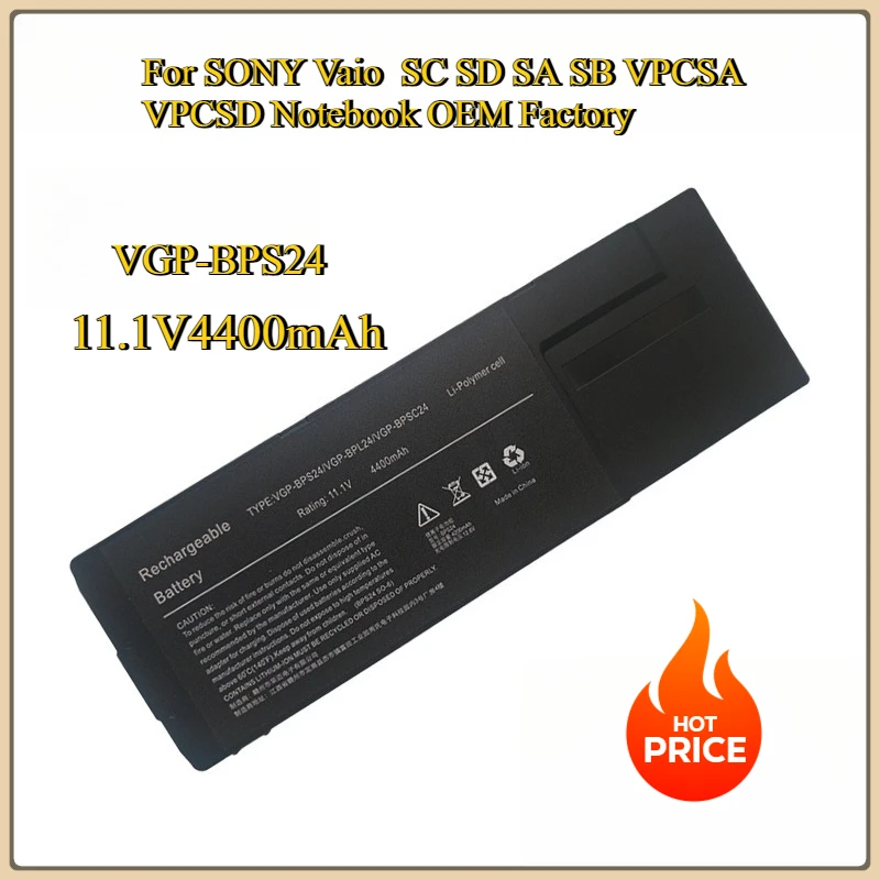 Новый аккумулятор для ноутбука 11,1 В 49 Втч VGP-BPS24 BPL24, 4400 мАч, замена для ноутбука SONY Vaio SC SD SA SB VPCSA VPCSD, завод OEM
Новый аккумулятор для ноутбука 11,1 В 49 Втч VGP-BPS24 BPL24, 4400 мАч, замена для ноутбука SONY Vaio SC SD SA SB VPCSA VPCSD, завод OEM