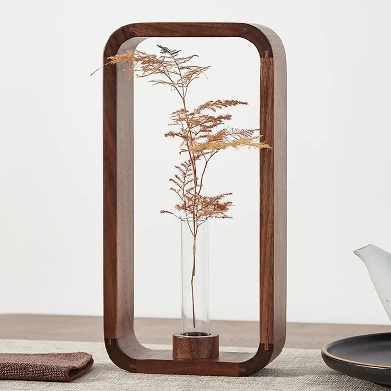 Nordic Style Walnut Wood Test Tube Vase Minimalist Hydroponic Glass Planter Desktop Flower Pot Home Living Room Office Art Decor
Nordic Style Walnut Wood Test Tube Vase Minimalist Hydroponic Glass Planter Desktop Flower Pot Home Living Room Office Art Decor