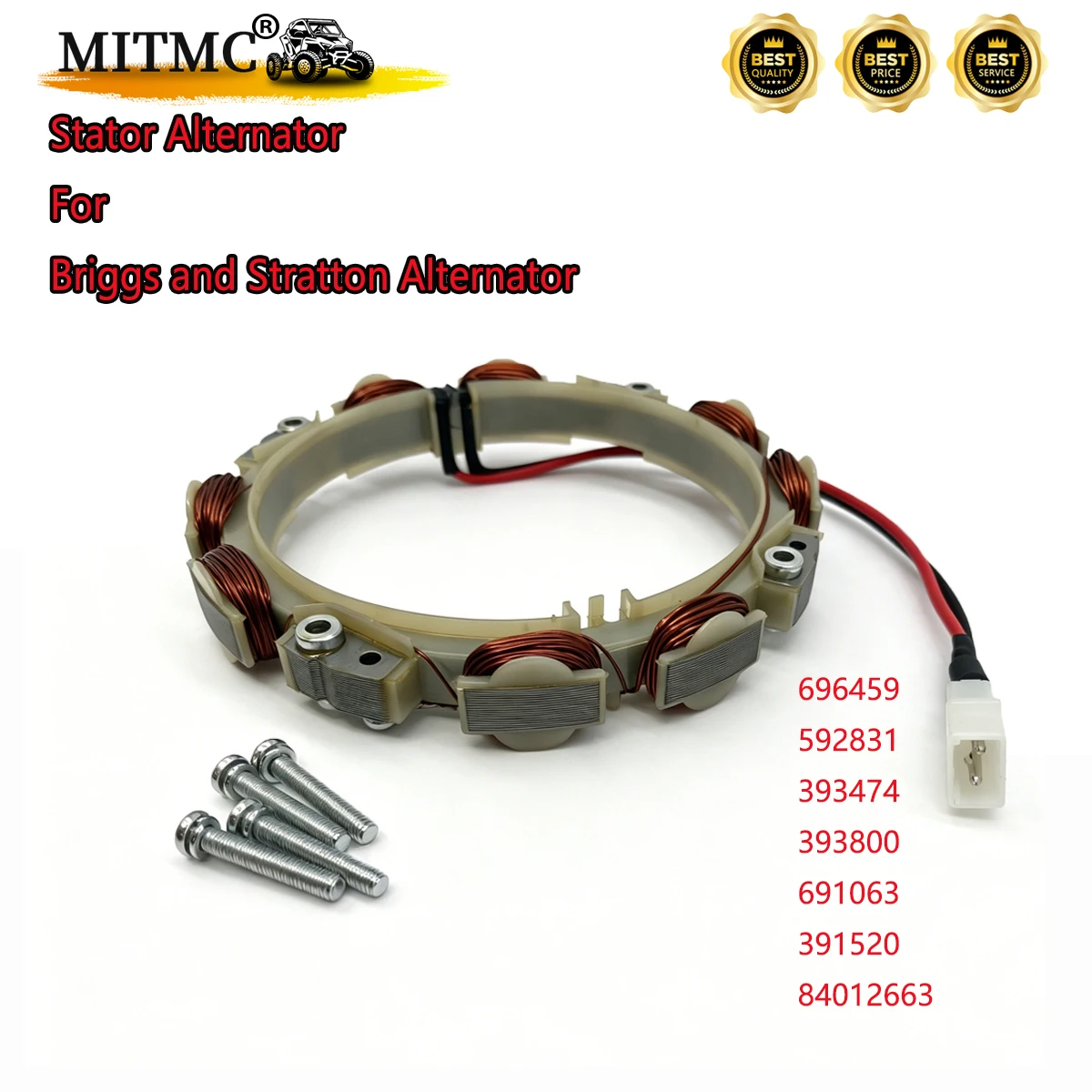 Stator For Briggs and Stratton Alternator Husqvarna Craftsman Yard Toro 696459 592831 393474 393800 691063 391520 84012663
Stator For Briggs and Stratton Alternator Husqvarna Craftsman Yard Toro 696459 592831 393474 393800 691063 391520 84012663