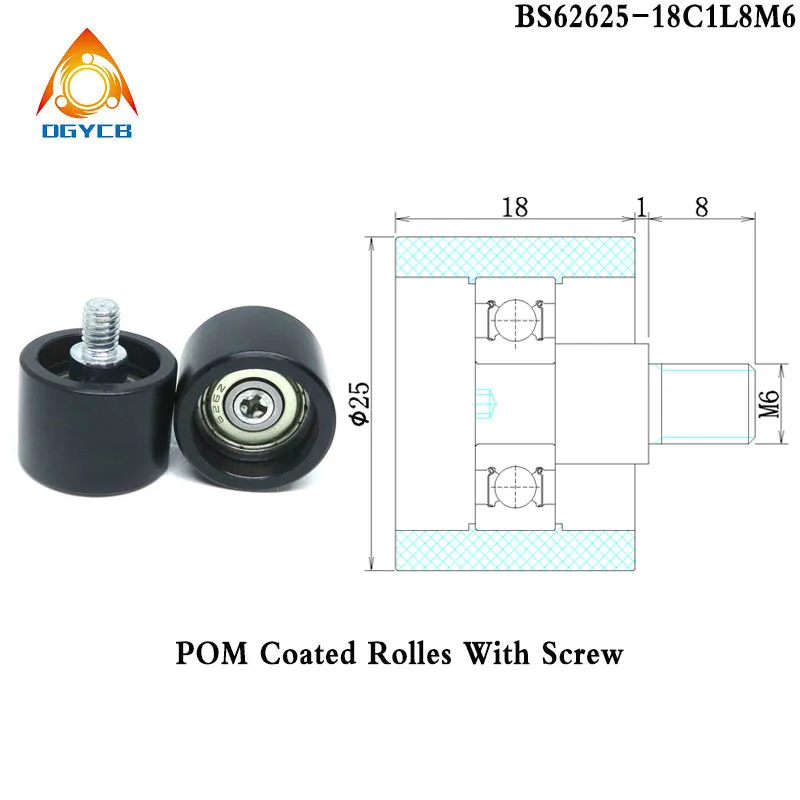 2pcs OD 25mm POM Bolt Roller With M6 Screw 25xM6 Nylon Flat Pulley BS62625-18C1L8M6 High Load Plastic Bearing Wheels
2pcs OD 25mm POM Bolt Roller With M6 Screw 25xM6 Nylon Flat Pulley BS62625-18C1L8M6 High Load Plastic Bearing Wheels