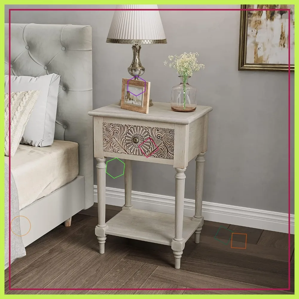 Винтажная тумбочка с ящиком для хранения, двухуровневая прикроватная тумбочка для уютного декора спальни
Винтажная тумбочка с ящиком для хранения, двухуровневая прикроватная тумбочка для уютного декора спальни