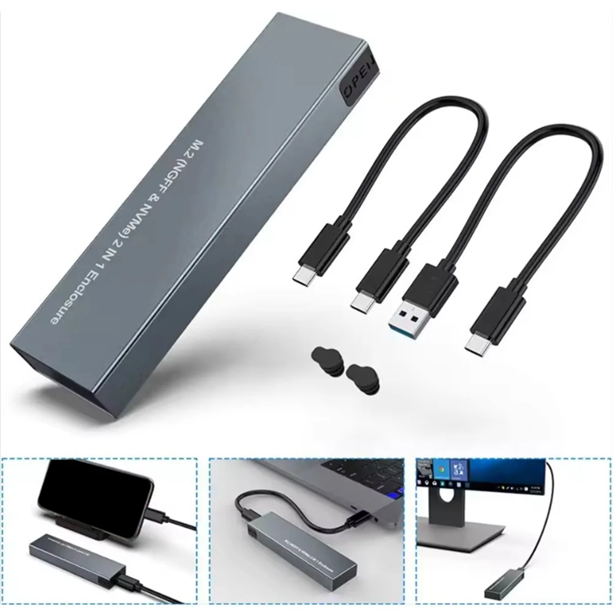 M.2 Hard Disk NGFF NVME to Usb3.1gen2/Typec Solid State SSD Aluminum Alloy Dual Protocol Hard Disk Box
M.2 Hard Disk NGFF NVME to Usb3.1gen2/Typec Solid State SSD Aluminum Alloy Dual Protocol Hard Disk Box