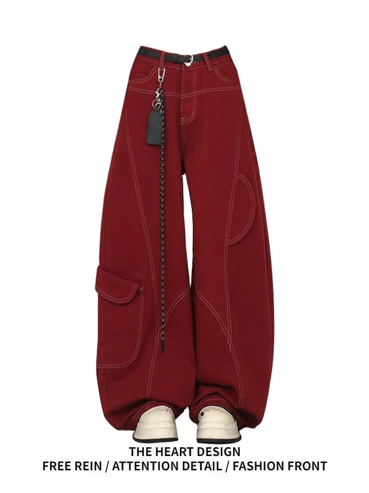 American Design Sense Splicing Deconstruction Multi ket Retro Red Knife Wide Leg Jeans Women Summer Casual High Waist Long...
American Design Sense Splicing Deconstruction Multi ket Retro Red Knife Wide Leg Jeans Women Summer Casual High Waist Long...