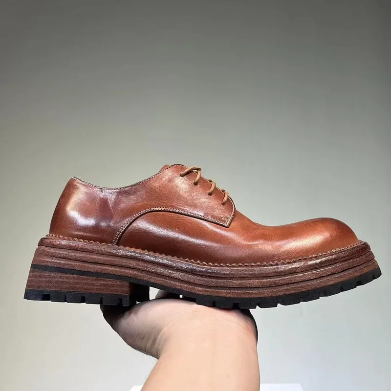 European Version of Leather Thick Soled Elevating Men's Leather Vintage To Do Old Horse Skin Wash Men's Shoes Goodyear-Welted
European Version of Leather Thick Soled Elevating Men's Leather Vintage To Do Old Horse Skin Wash Men's Shoes Goodyear-Welted
