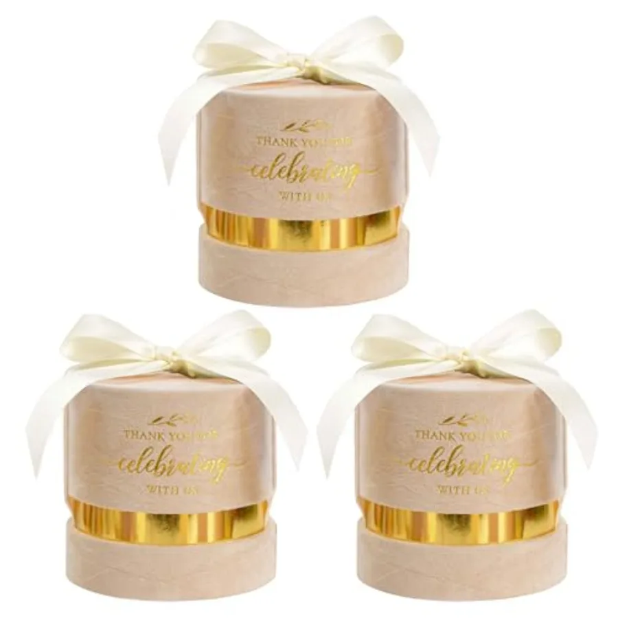 6-Pack Party Favor Boxes, Champagne Velvet Gift Boxes, Gold Candy Boxes for Gifts Chocolate Treat Wedding Gift Boxes with Ribbo
6-Pack Party Favor Boxes, Champagne Velvet Gift Boxes, Gold Candy Boxes for Gifts Chocolate Treat Wedding Gift Boxes with Ribbo