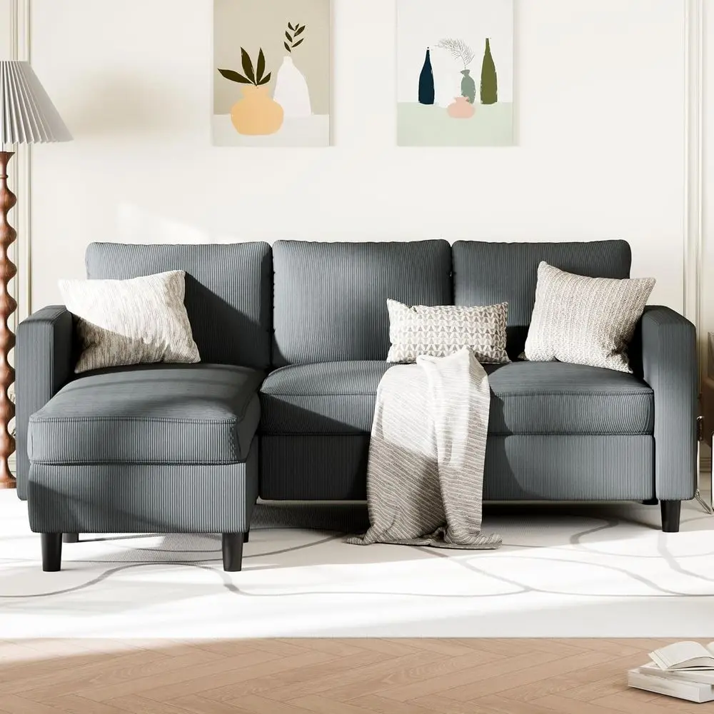 Deep Seated L-Shaped Sectional Sofa with Movable Ottoman in Grey for Comfortable Living Rooms
Deep Seated L-Shaped Sectional Sofa with Movable Ottoman in Grey for Comfortable Living Rooms
