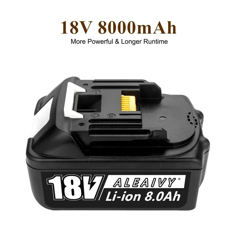 8.0Ah BL1830 Rechargeable 18V Lithium ion Battery for Compatible Makita 18V Battery BL1850 1860 Cordless Power Tool 18V Battery
8.0Ah BL1830 Rechargeable 18V Lithium ion Battery for Compatible Makita 18V Battery BL1850 1860 Cordless Power Tool 18V Battery